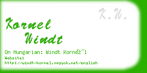 kornel windt business card